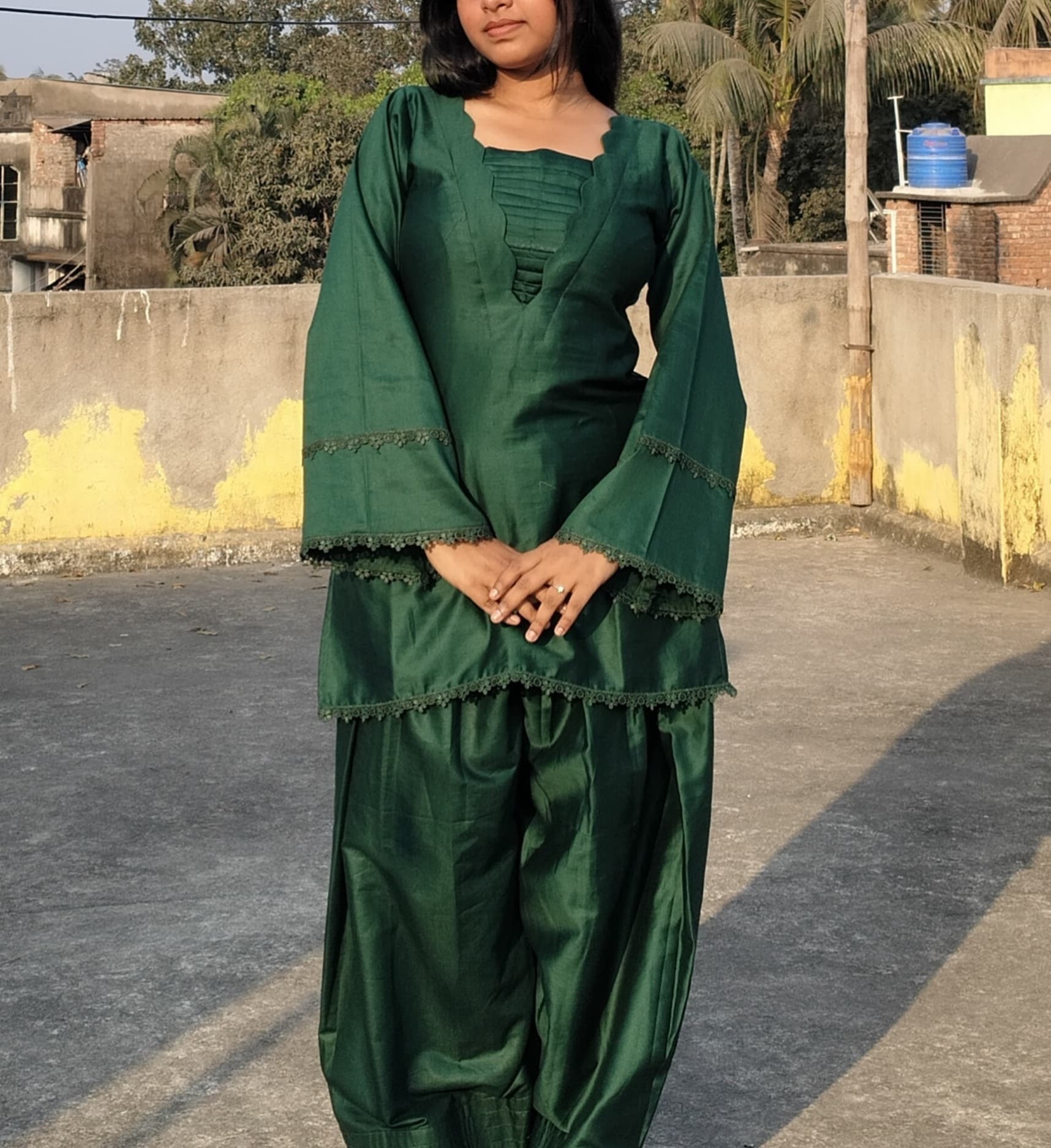 Green Farshi Salwar Kameez