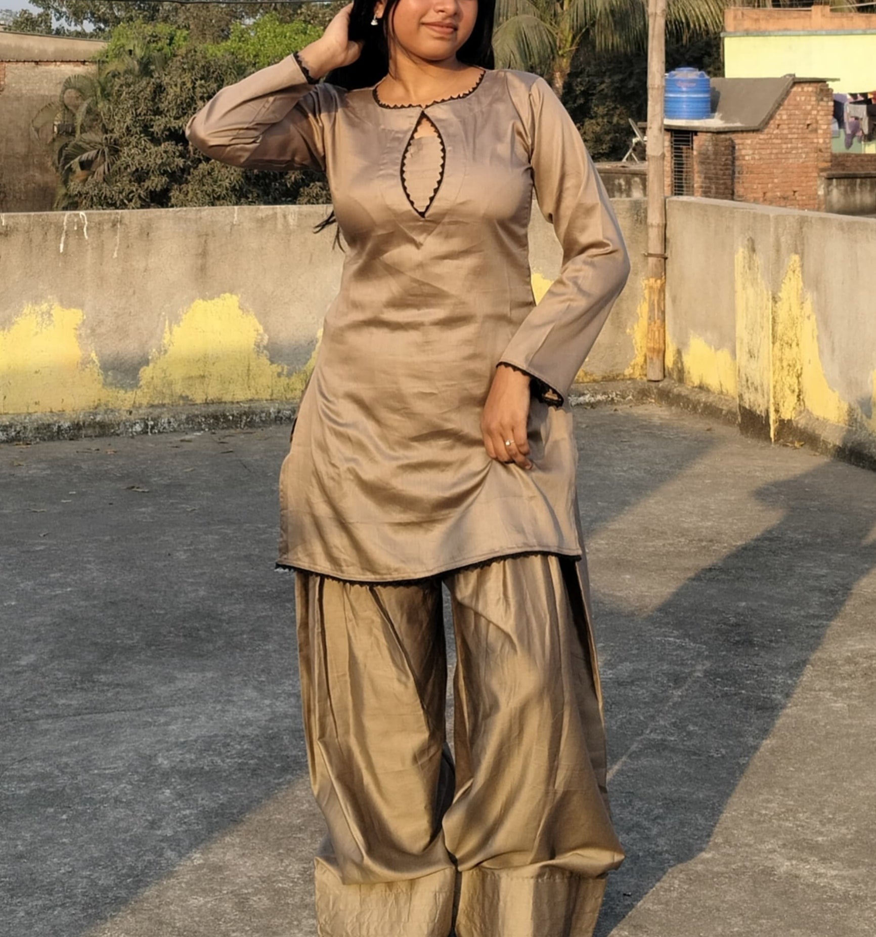 Gold Farshi Salwar Kameez